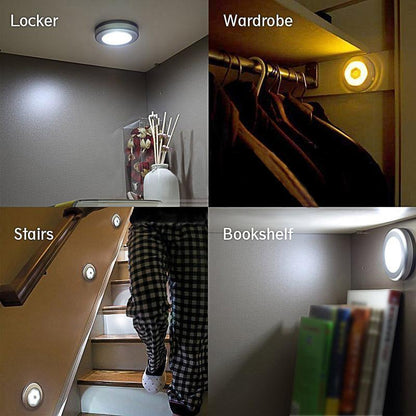 Belro wireless motion sensor LED night light showing compact design and sensor area for automatic illumination.