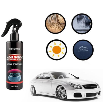 Belro anti-scratch spray for cars shown in a spray bottle, designed to protect vehicle surfaces from scratches and damage.