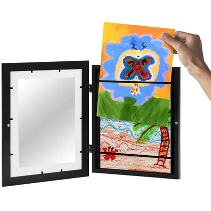 Belro picture frame for up to 150 drawings, ideal for home storage and organization, showcasing a sleek wooden design