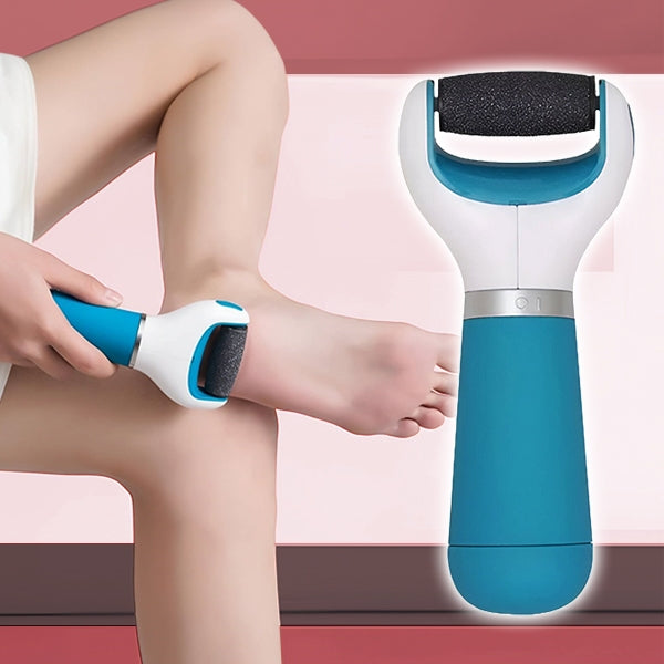 Belro electric callus remover for smooth feet, showing the handheld device with roller head for foot skin exfoliation.