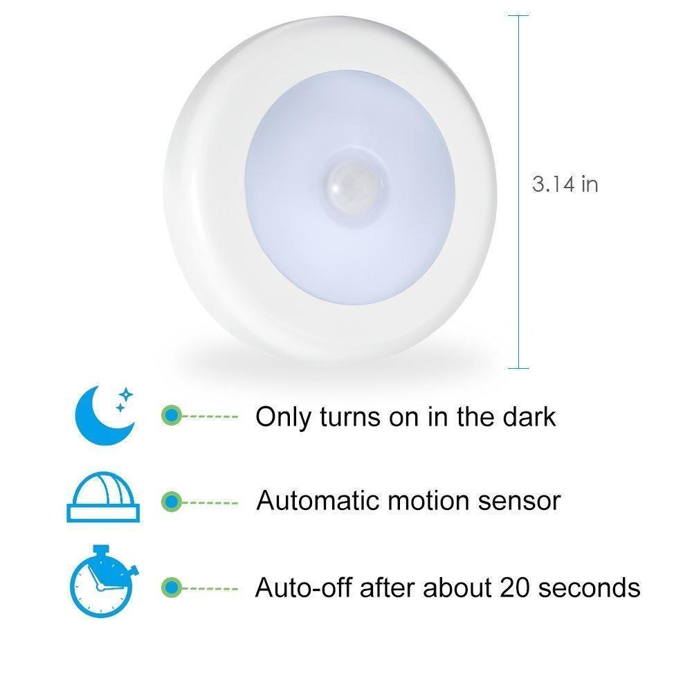 Belro wireless motion sensor LED night light illuminating a dark room with soft, energy-efficient lighting and motion detection features.