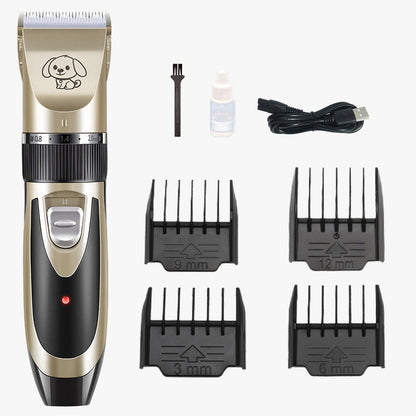 Belro silent fur trimmer set for dogs with hair accessories, featuring quiet, precise grooming tools for pet grooming.