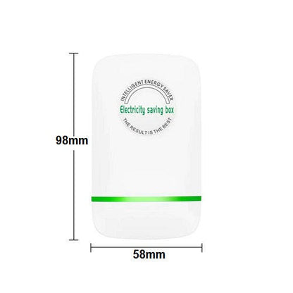 Belro Energy Saver Box, an electronic device with LED indicators and power connection ports on a white background.