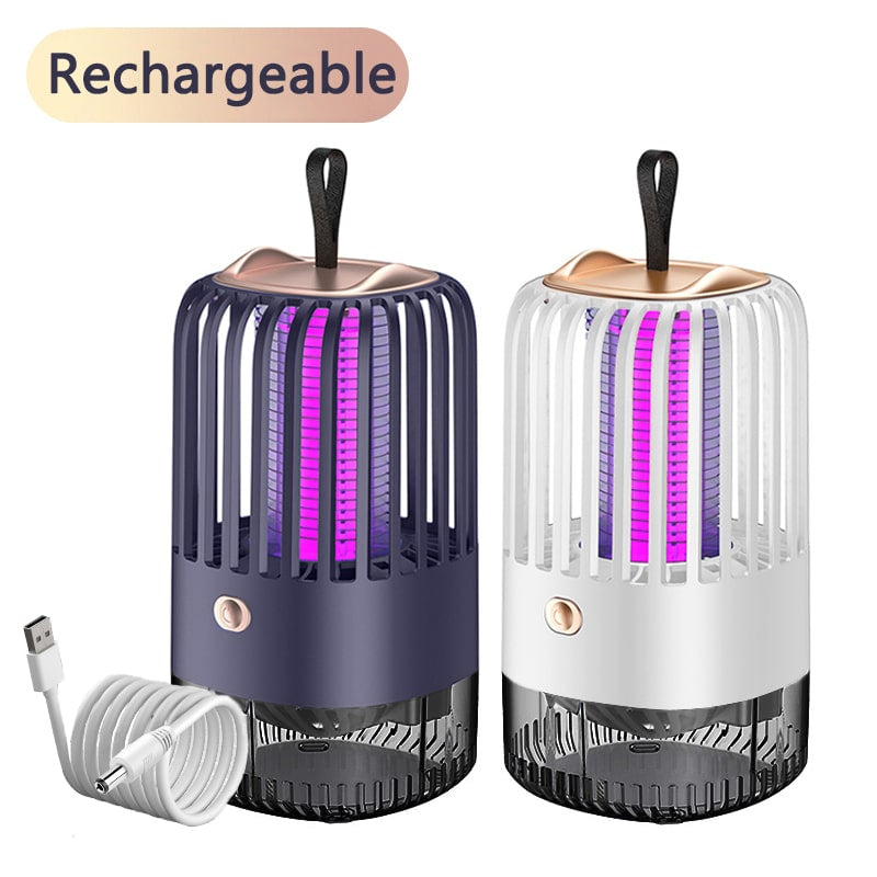 Belro USB ultrasonic mosquito repellent lamp for outdoor pest control, emitting ultrasonic waves to repel mosquitoes in a home and garden setting.