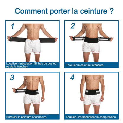 Belro lumbar support belt with adjustable suspenders, designed to provide back support and improve posture.
