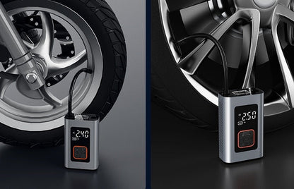 Belro Smart Portable Electric Tire Inflator for home use, compact device with digital display and air hose, suitable for car tires.