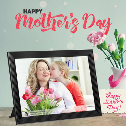 Belro high-resolution digital electronic photo frame with video playback and built-in camera features.