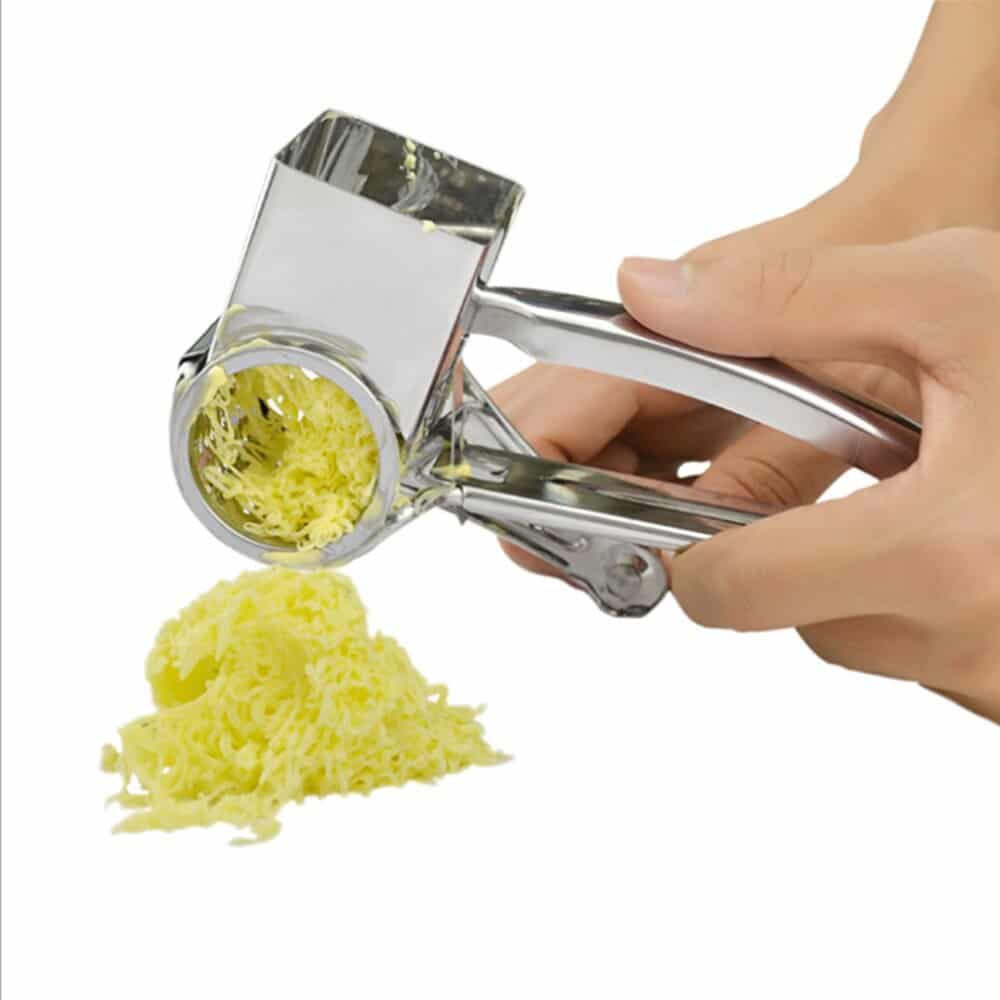 Belro 4-piece stainless steel cheese grater set with multiple grating surfaces for kitchen use.