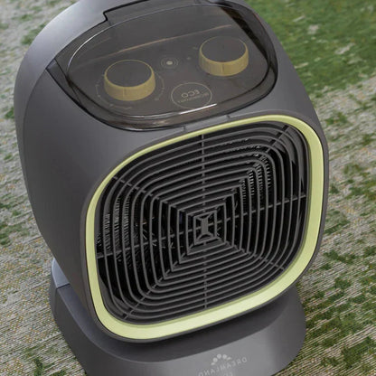 Belro Silent Power Eco Fan Heater showing sleek design and control panel for energy-efficient home heating.