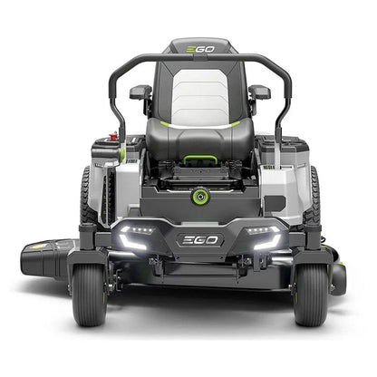 Casavibeo 42-inch Power+ Z6 Zero Turn Lawn Mower with four 10.0 Ah batteries and 1600W charger, shown outdoors with cutting deck