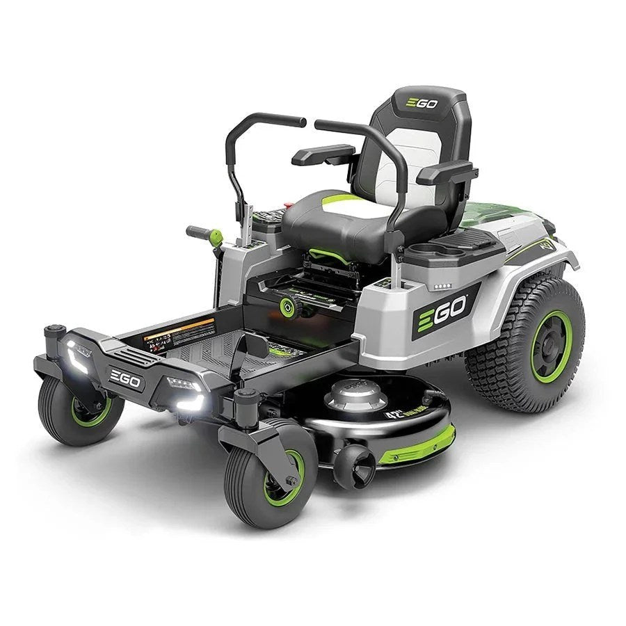 Casavibeo 42-inch Power+ Z6 Zero Turn Lawn Mower with four 10.0 Ah batteries and 1600W charger, shown outdoors.