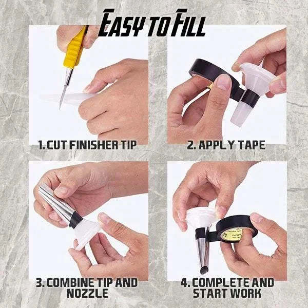 Belro Easy Caulking Finisher Set with 14 tools for smooth sealing and sealing edge finishing, ideal for home repairs and DIY projects.