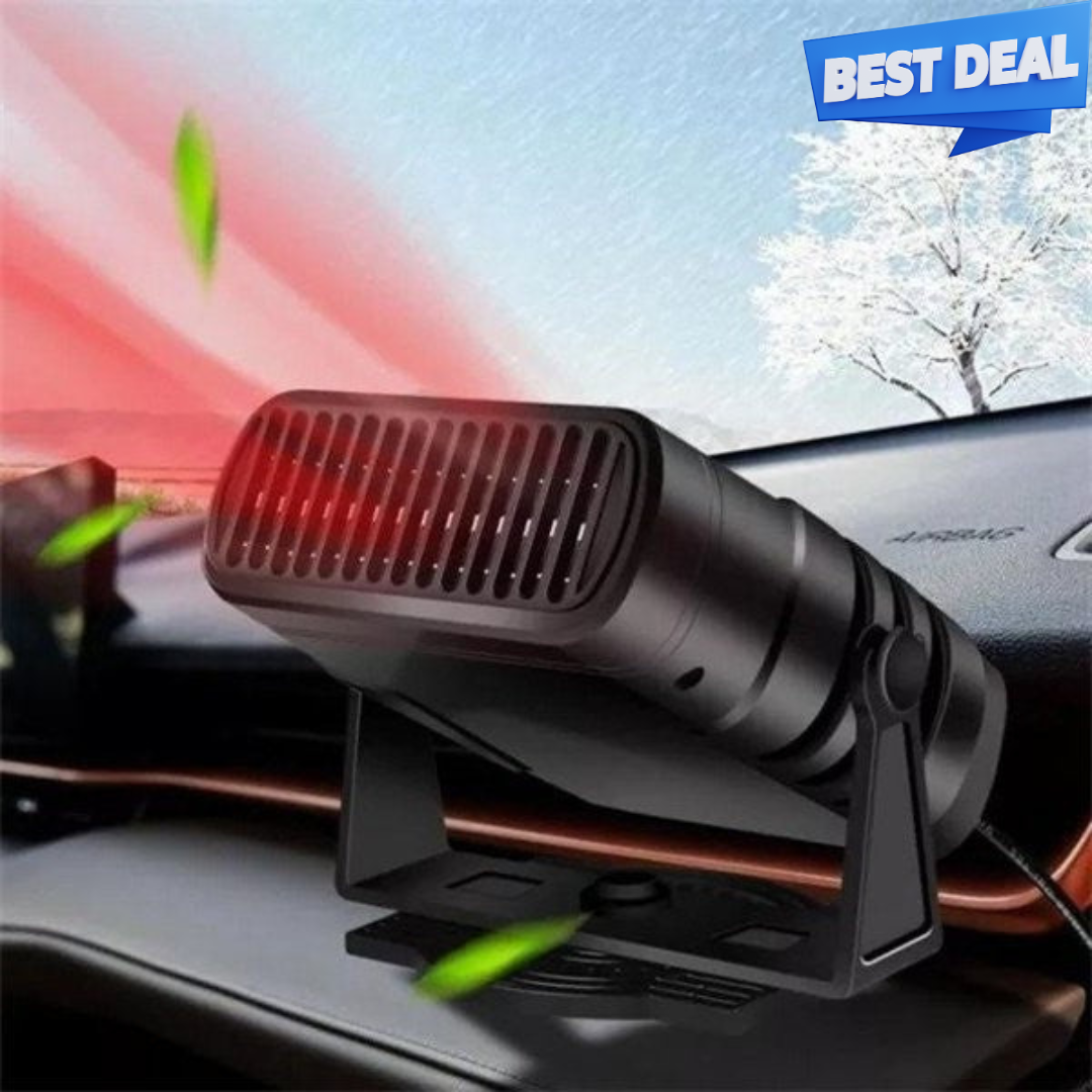 Belro 3X portable car heater, compact electronic heater for vehicle interior, with adjustable controls and venting.