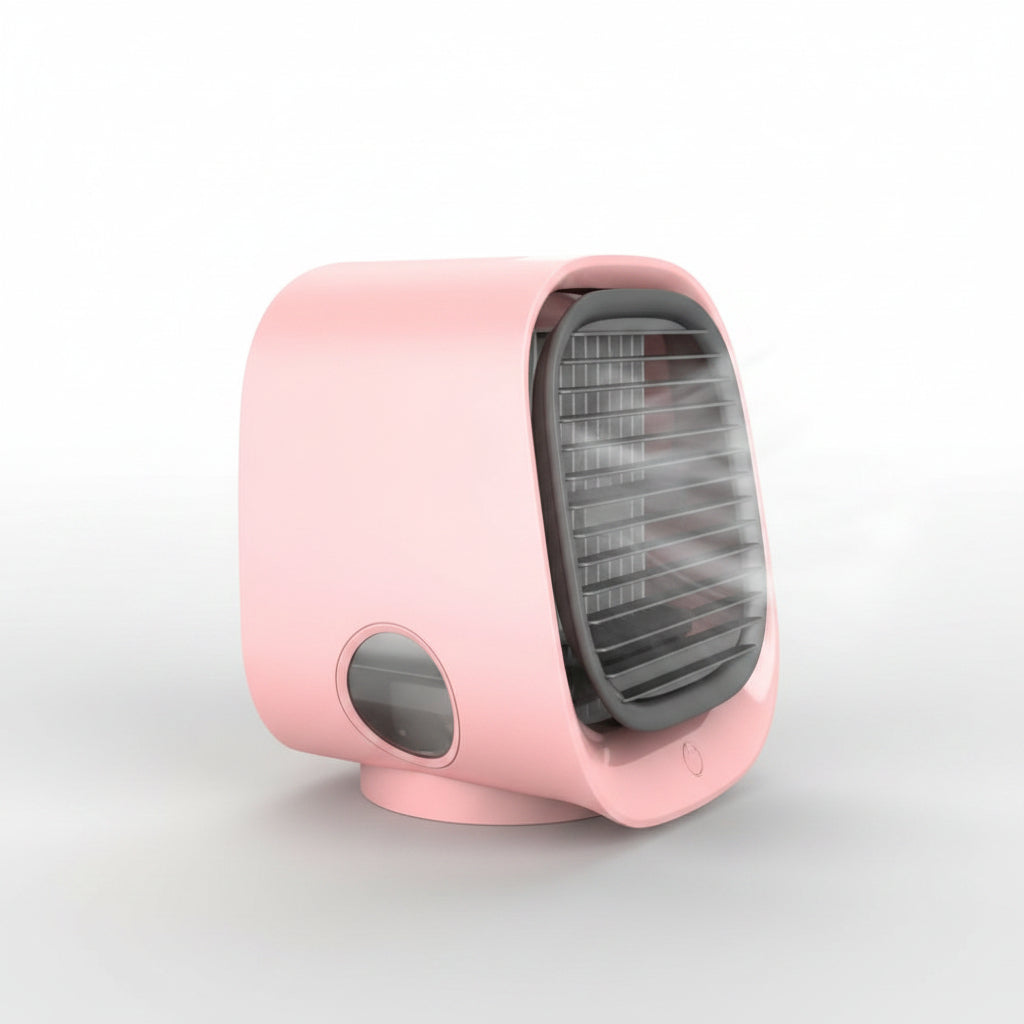 DecorsDeluxe electric evaporative cooler fan for personal room and desk cooling, featuring compact design and adjustable airflow.