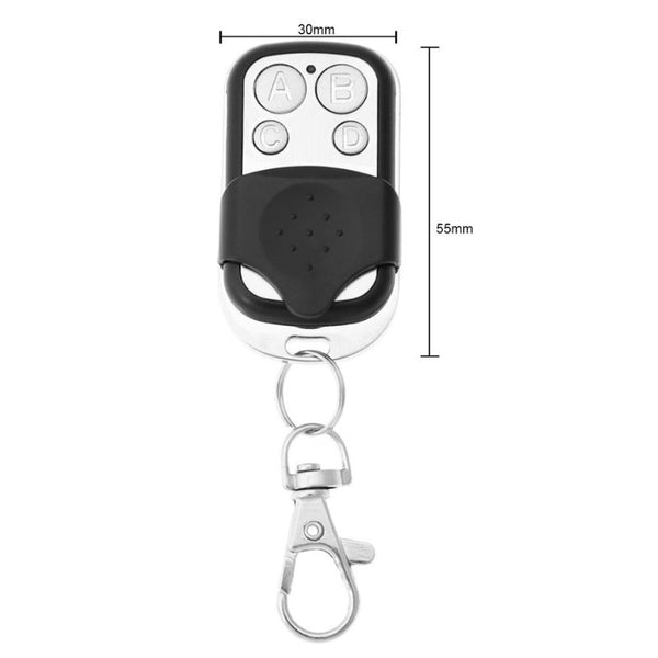 Belro universal gate remote control with two buttons and sleek black design for outdoor home and garden use.