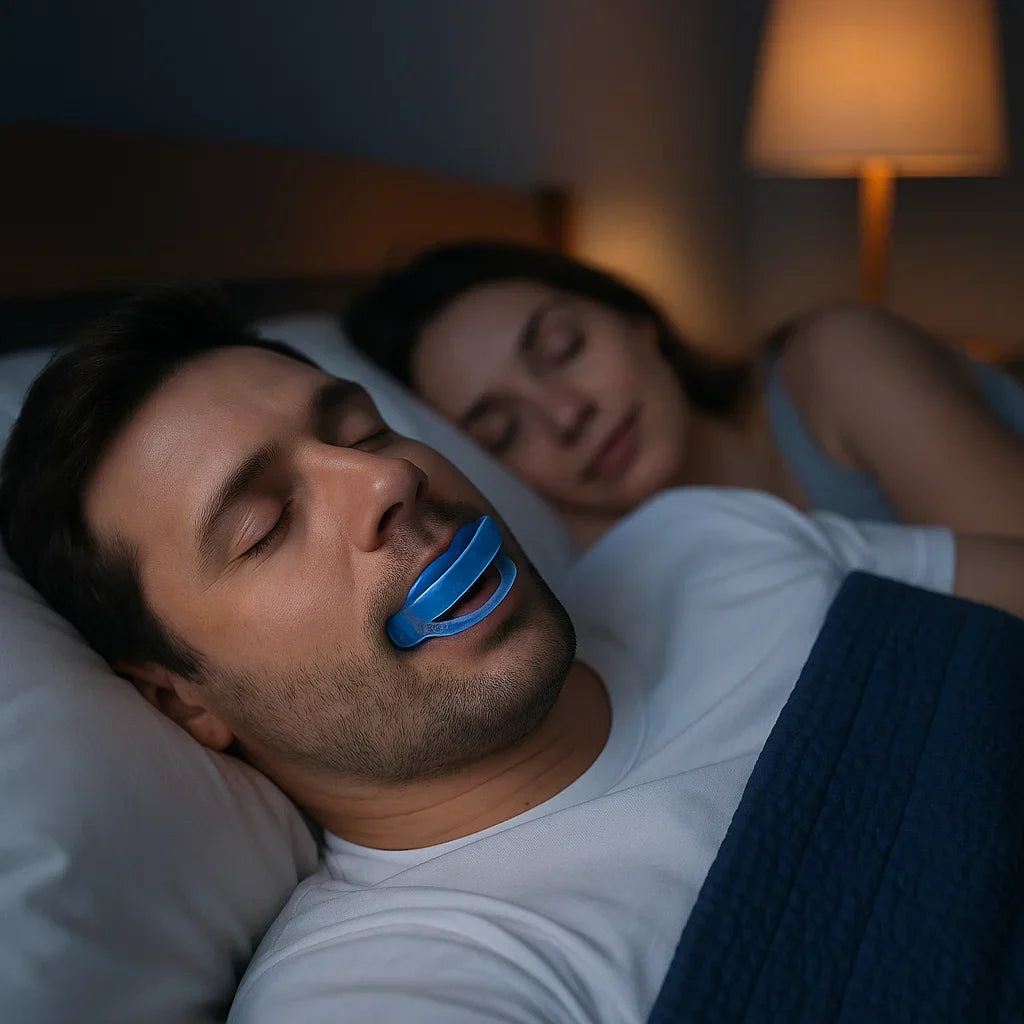 Belro advanced anti-snoring mandibular orthosis for men, effective sleep apnea device, shown in the image.