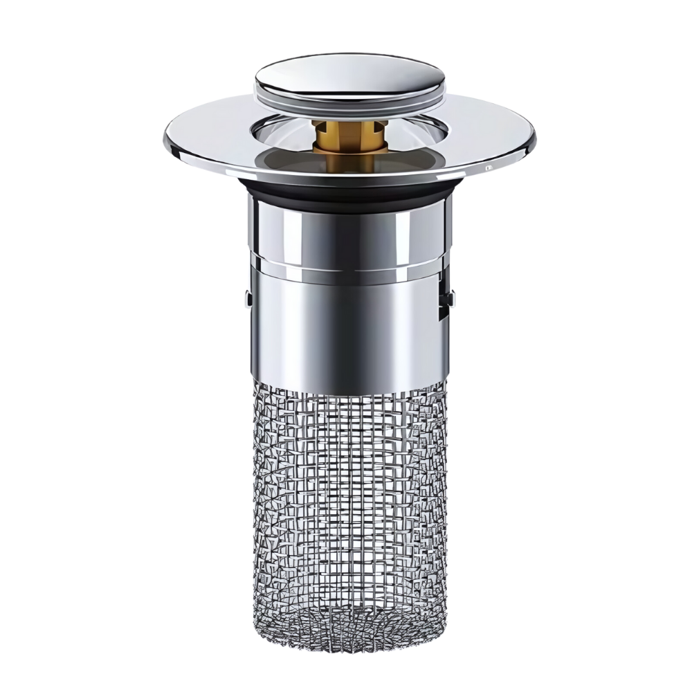 Belro retractable sink stopper tool used to prevent odors, featuring a compact design for easy installation and reliable sealing.