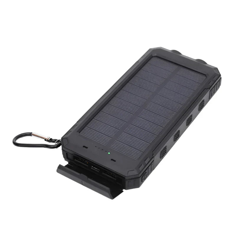 Belro solar charger and power bank with portable design and multiple USB ports for charging devices outdoors.