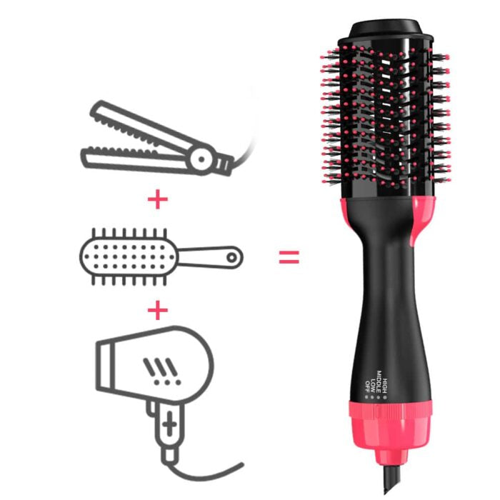 Belro blow-drying brush and volumizer for hair, with a sleek handle and bristles designed to add volume during blow-drying.