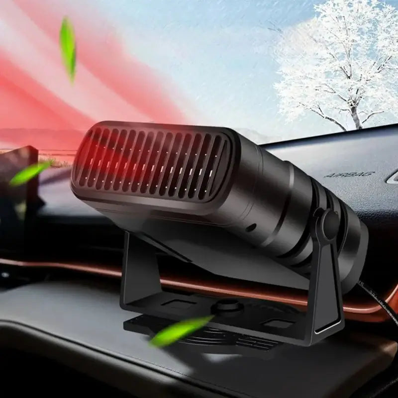 Belro 12V portable car heater and cooling device for outdoor use, compact and easy to operate for climate control on the go.