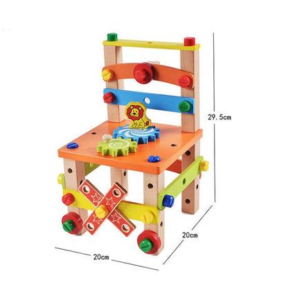 Belro Montessori wooden toy for preschool children, depicting a colorful educational pet-themed cat toy for early learning.