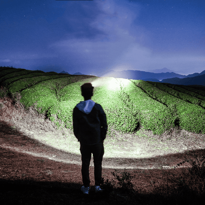 Belro rechargeable USB headlamp with adjustable strap and bright LED light for hands-free illumination.