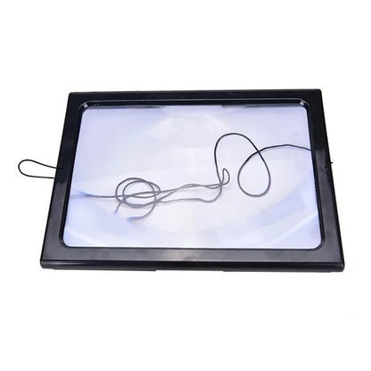 Three Belro LED magnifying glasses for reading with built-in lights, featuring ergonomic handles and clear lenses.