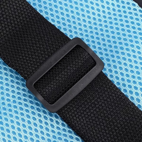 Belro wheelchair seat belt for men, secure and comfortable safety strap, shown in black fabric with adjustable buckle.