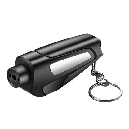 Belro compact safety hammer with rubber grip and pointed tip, designed for emergency escape and breaking glass.