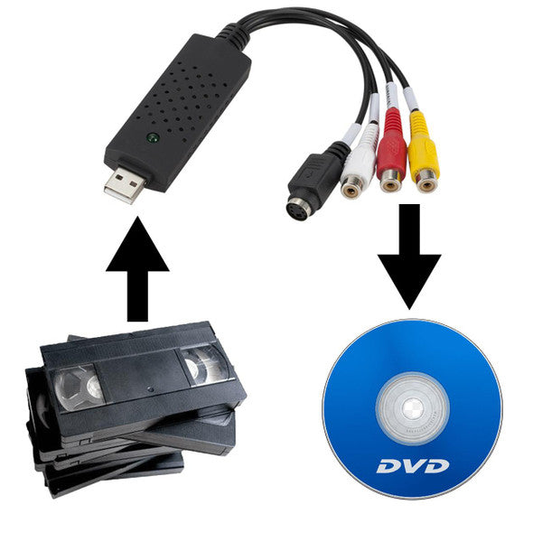 Belro VHS to digital file converter device with cables and user interface for converting VHS tapes to digital format.
