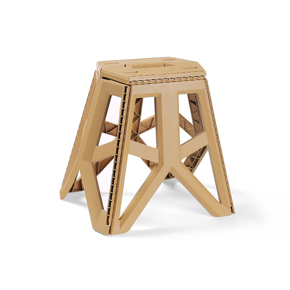 Belro camping folding stool with wooden seat and metal legs, portable outdoor furniture for camping and outdoor activities