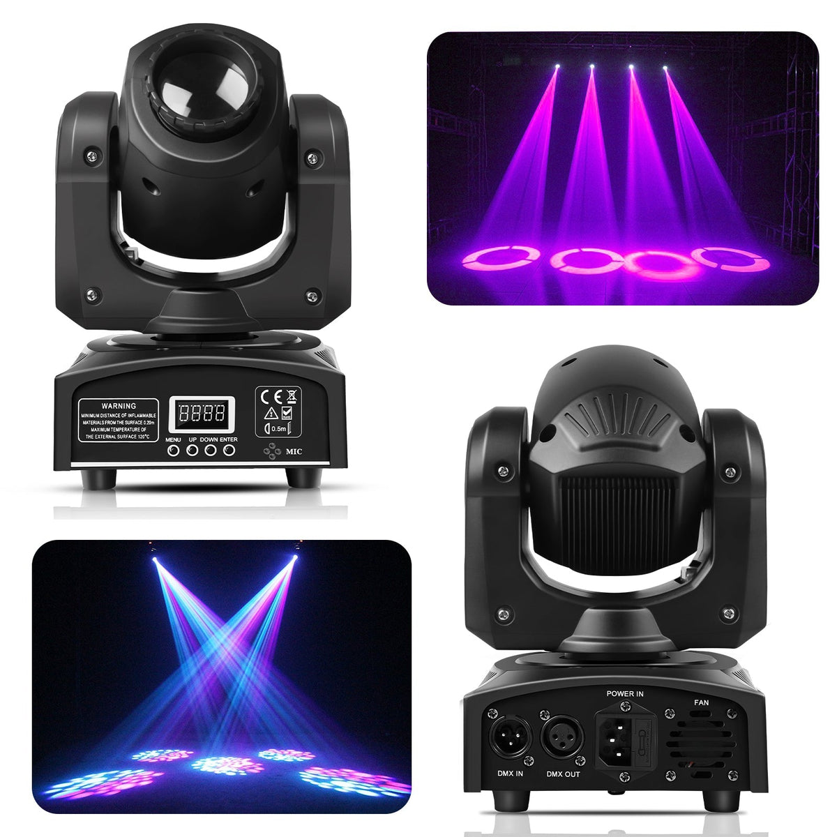 Belro moving head lights for men, stylish clothing with adjustable lighting features, showcased on a model.