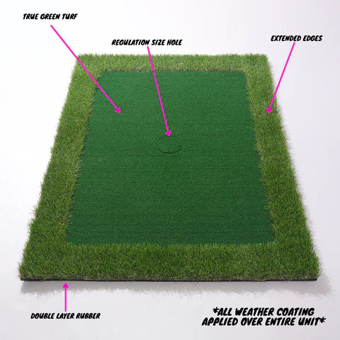 Belro floating golf putting green with turf and floating golf balls, ideal for outdoor home and garden practice.