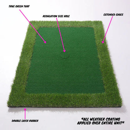 Belro floating golf putting green with turf and floating golf balls, ideal for outdoor home and garden practice.