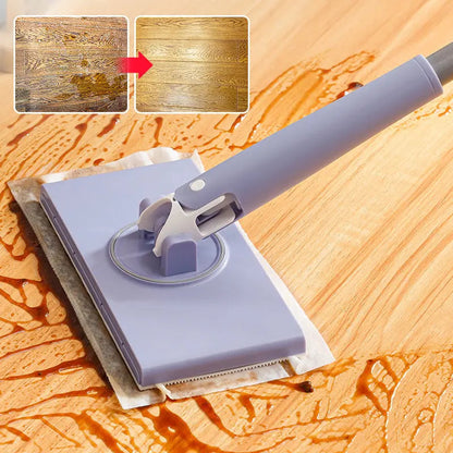 Mivoza hands-free cleaning mop for wet wipes and floor cleaning, automatic system, no bending, in a home and garden setting.