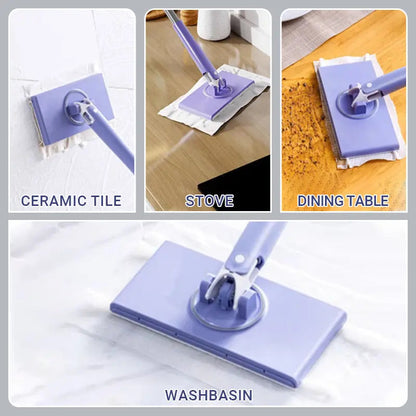 Mivoza hands-free cleaning mop for wet wipes and automatic floor cleaning, designed for easy, no-bend mopping in home and garden.