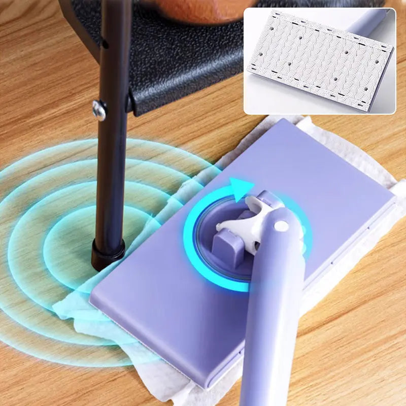 Mivoza hands-free cleaning mop with automatic wet wipe system, ideal for easy, no-bend floor cleaning in home and garden.