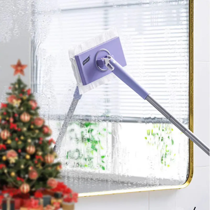 Mivoza hands-free cleaning mop with automatic wet wipe system for easy floor cleaning in home and garden settings.