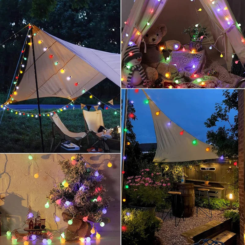 Belro solar-powered fairy lights for outdoor use, string of decorative LED lights perfect for garden or patio decor.