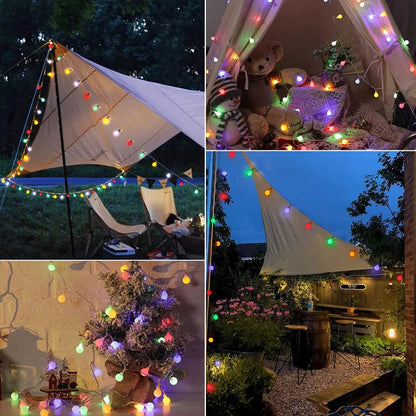 Belro solar-powered fairy lights for outdoor use, string of decorative LED lights perfect for garden or patio decor.