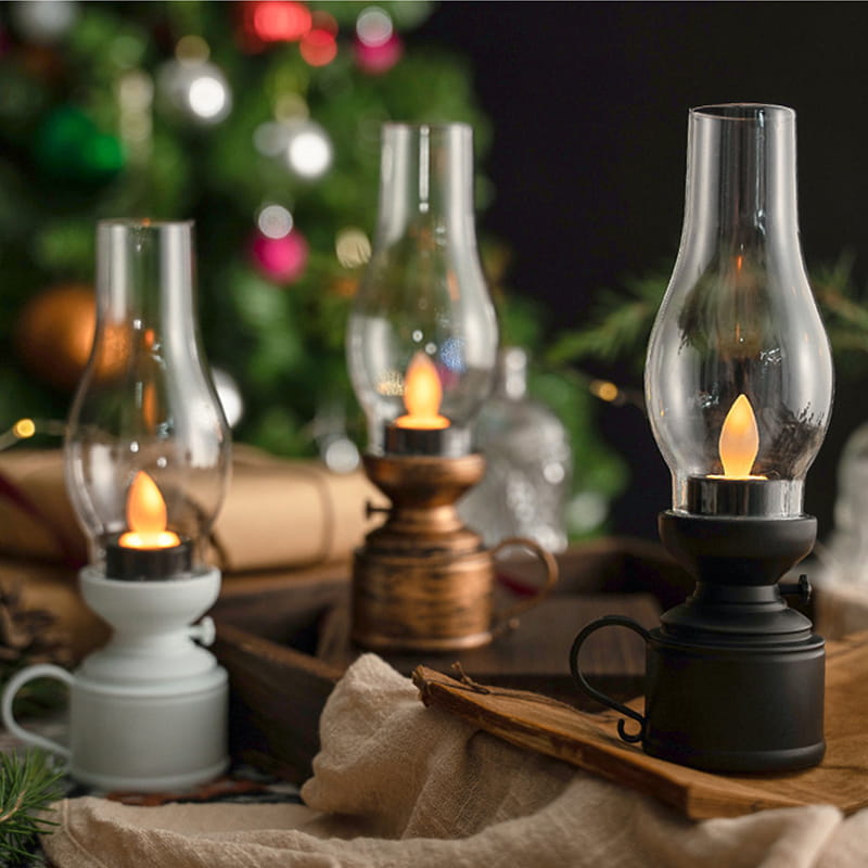 Belro LED vintage kerosene lamp with electronic swinging candle, decorative home and garden candle decor.