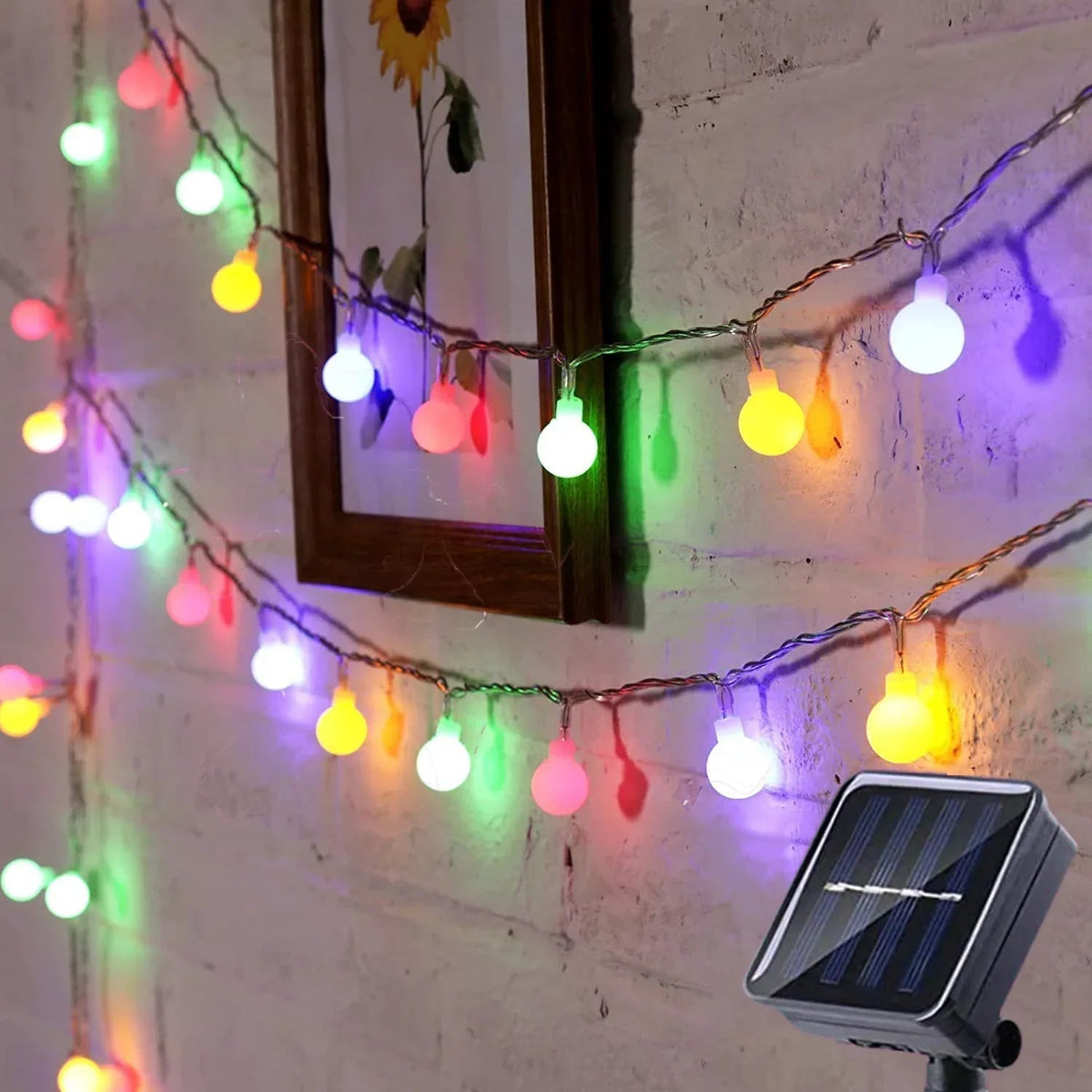 Belro solar-powered fairy lights for outdoor use, string of decorative LED lights ideal for garden and patio lighting.