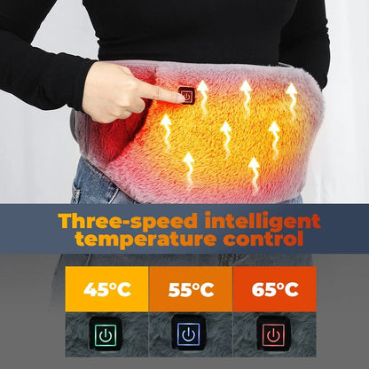 Belro electric heating belt for pain relief, showing a close-up of the adjustable strap and heating elements for health and beauty use.