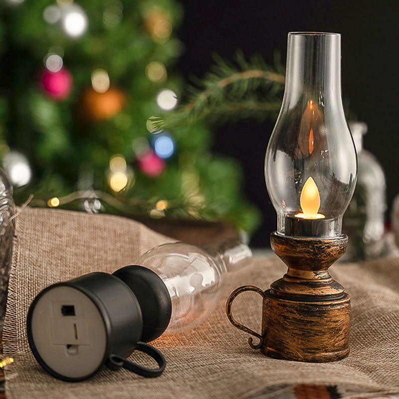 Belro LED vintage kerosene lamp with swinging candle, decorative home and garden candle light, electronic and vintage style.