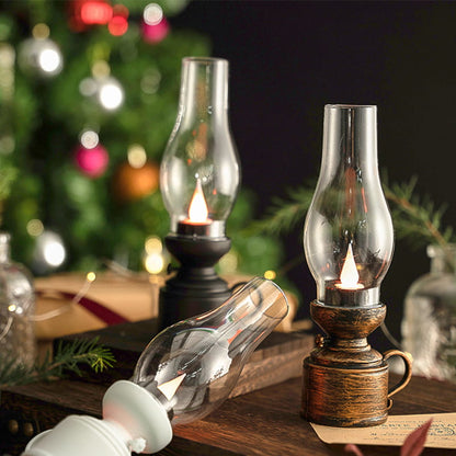 Belro LED vintage kerosene lamp with swinging candle, decorative home candle for rustic or vintage-inspired decor.