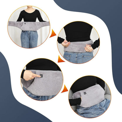 Belro electric heating belt wrapped around waist, providing soothing heat for pain relief and muscle relaxation.