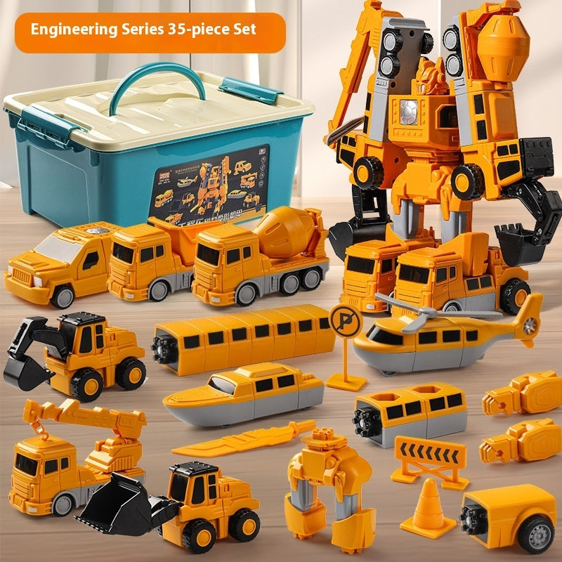 Magnetic transformable car toy by Belro with colorful magnetic pieces for building and transforming into different vehicle shapes.