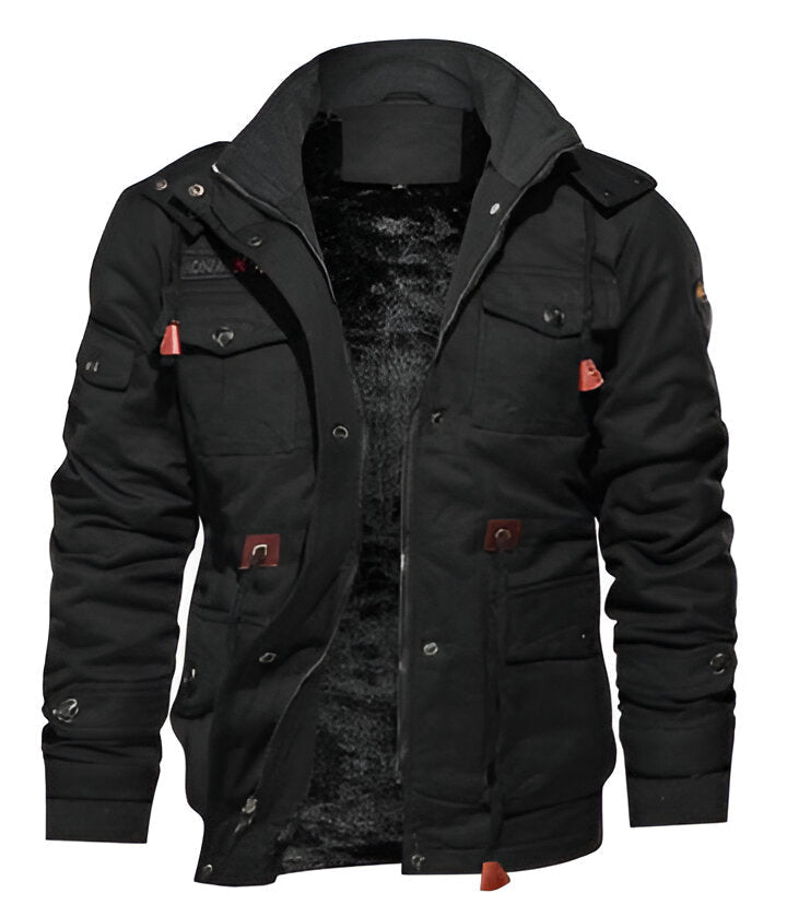 Belro men's thermal fleece coat, warm and cozy winter clothing with a high-neck design and full front zipper.
