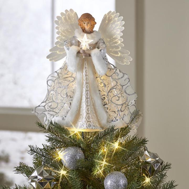 Animated angel tree topper by Belro, designed as a decorative heavenly angel for Christmas tree decoration.