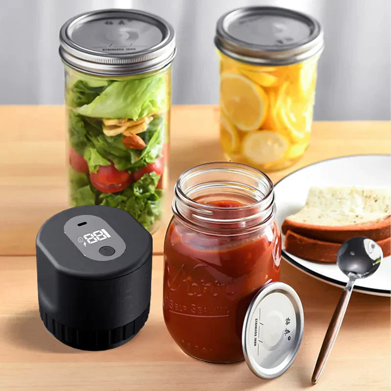 Belro vacuum-sealed jars for kitchen storage, clear glass with airtight lids, ideal for preserving food and organizing kitchen essentials.